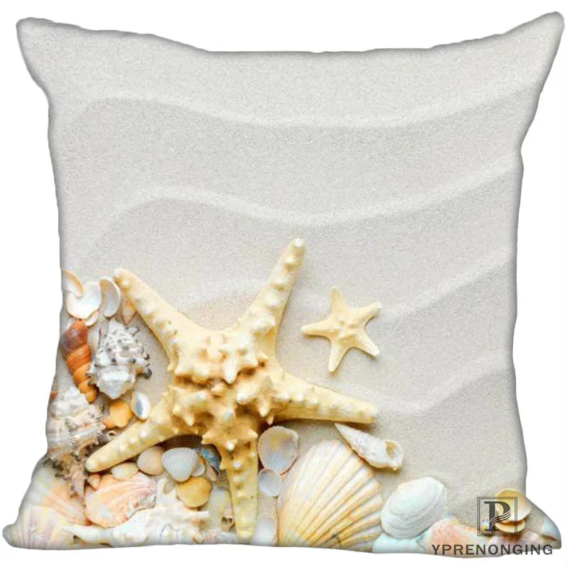 

Custom Shell Beach Square Pillowcase Custom Zippered Pillow Cover Case 35X35,40x40,45x45cm(One Side)180522-02-06
