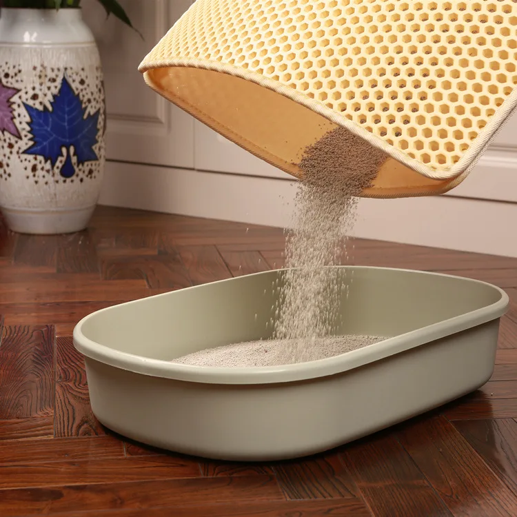 

Waterproof Pet Cat Litter Mat Foldable EVA Double-Layer Cats Mat Bottom Non-slip Pet Litter Cat Mat Layer Pet Litter Catcher Mat