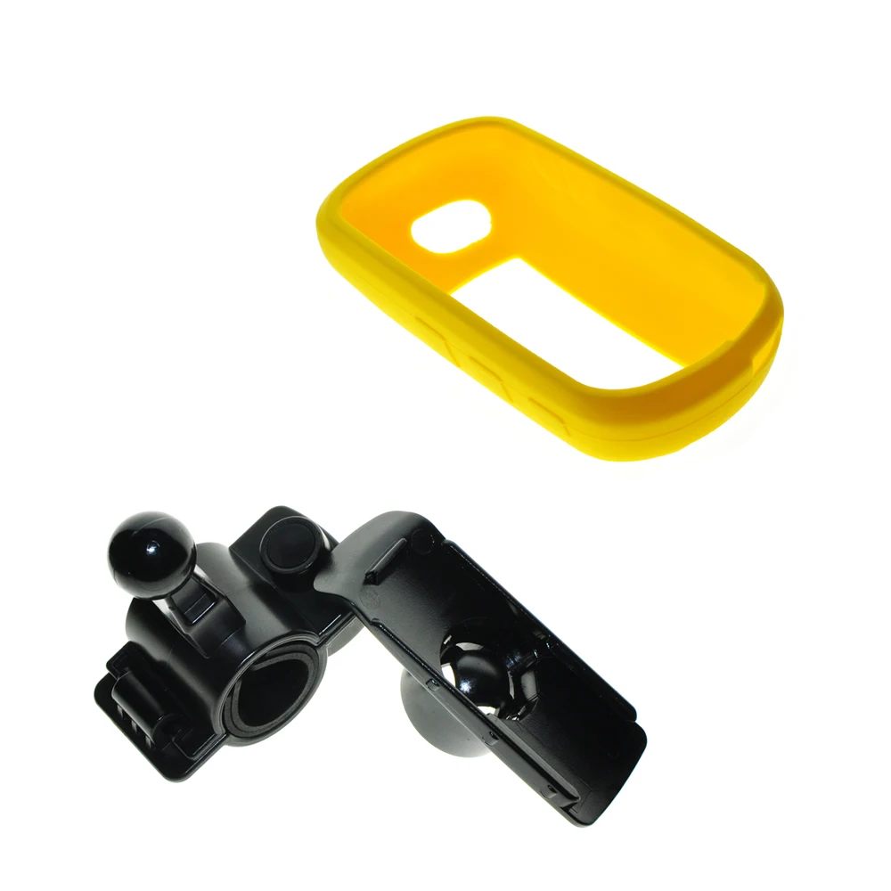 Поворотный кронштейн для мотоцикла+ силиконовый защитный чехол для ручного gps Garmin Oregon 650 700 650 T 750 750 T - Цвет: Цвет: желтый