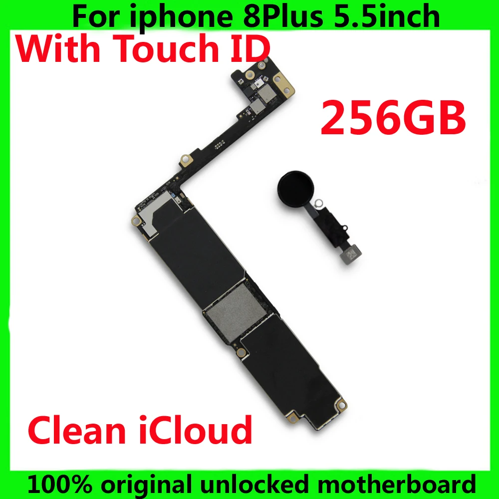 

256GB Good Quality Motherboard for iphone 8 Plus 8Plus Oiginal mainboard With / Without touch ID Full unlocked IOS system+chips