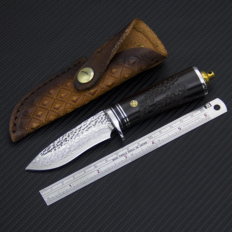 

VG10 Damascus Fixed Blade Knife Tactical Utility Knife EDC Outdoor Straight Knives Self Defense Camping Tools Hunting KTools
