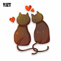 YJZT 12,3 см * 15 см милые животные кошка любовь ПВХ стикер автомобильный наклейка аксессуары 5-1259