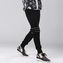 27-44 Горячая Весна Мужская Новая мода культивировать свою мораль индивидуальность молнии щитки для ног луч Харлан брюки большой ярдов