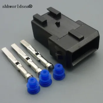 

shhworldsea 3 Pin 3.5mm car waterproof Wire male Connector plug with sheath EV1 Electrical Connectors Automotive Plug