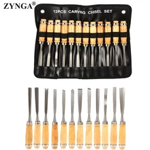 12 шт./пакет резец резкое Деревообрабатывающие инструменты ручной набор плотников резьбы долото DIY ручные инструменты набор с сумкой