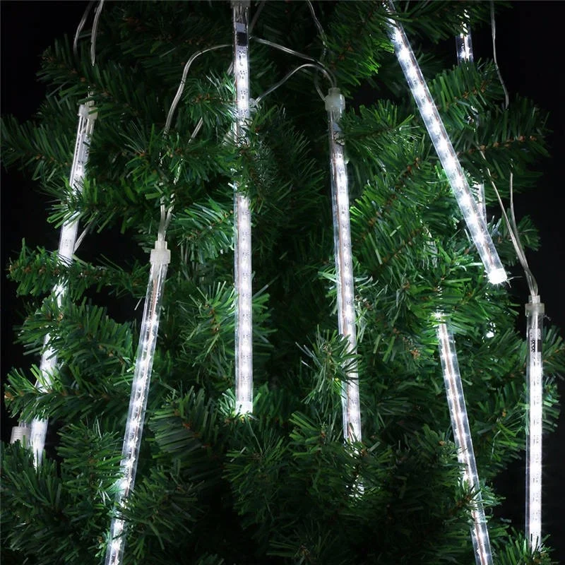 Водонепроницаемый, 30 см, 8 трубок, праздничный метеоритный дождь, светодиодный фонарь для внутреннего и наружного сада, рождественские, рождественские, вечерние, Декор, дерево