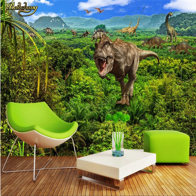 beibehang Custom photo wallpaper large mural wall stickers Jurassic dinosaur era world virgin forest 3D backdrop