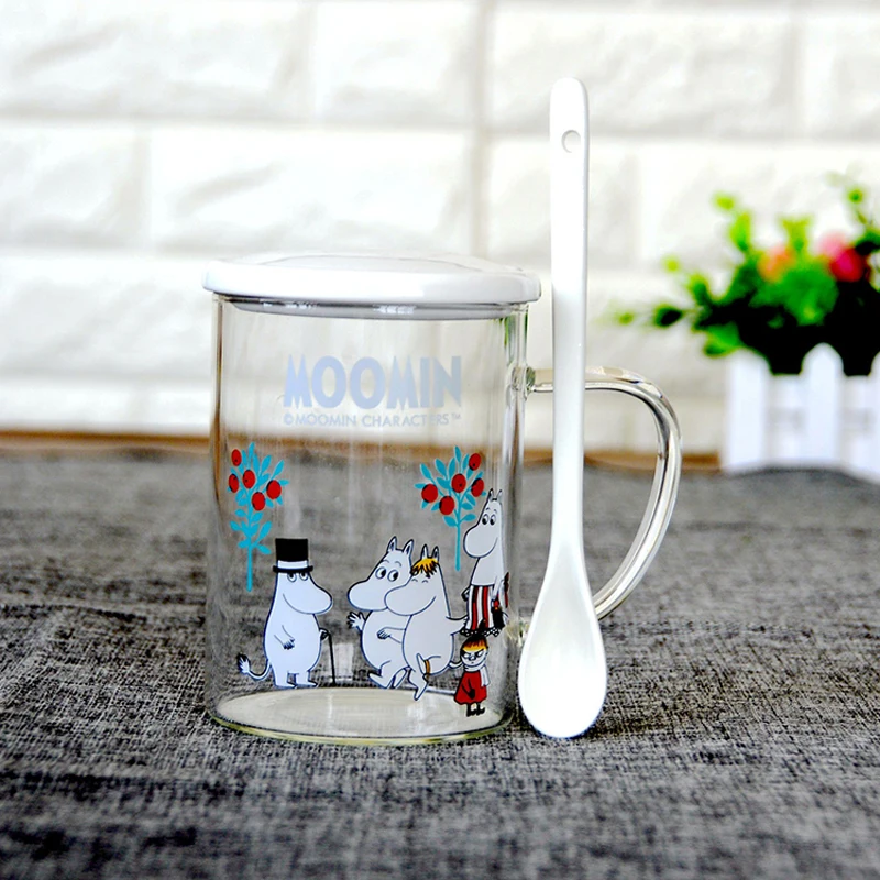 Стеклянная чашка Mumin стеклянная для безопасного использования волшебные эльфы