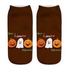 Милые повседневные деловые носки 3D Хэллоуин Тыква Печать calcetines mujer унисекс модные удобные средние спортивные носки 30pNo15