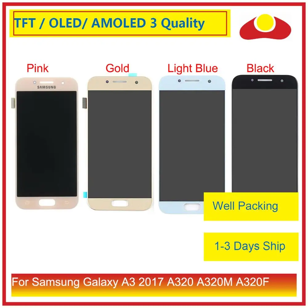 

ORIGINAL For Samsung Galaxy A3 2017 A320 A320M A320F A320Y LCD Display With Touch Screen Digitizer Panel Pantalla Complete