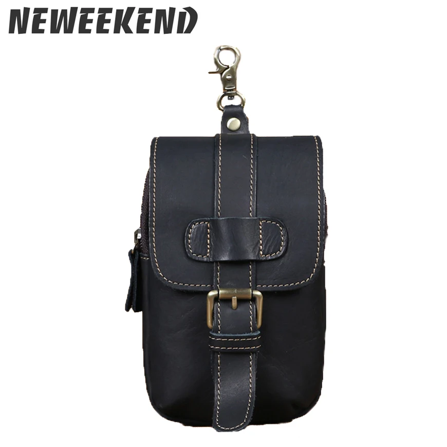 

Fashion Genuine Leather Men Waist Packs with High Quality Head Layer of Cowhide Mobile Phone Bags for Men Waist Bags M829
