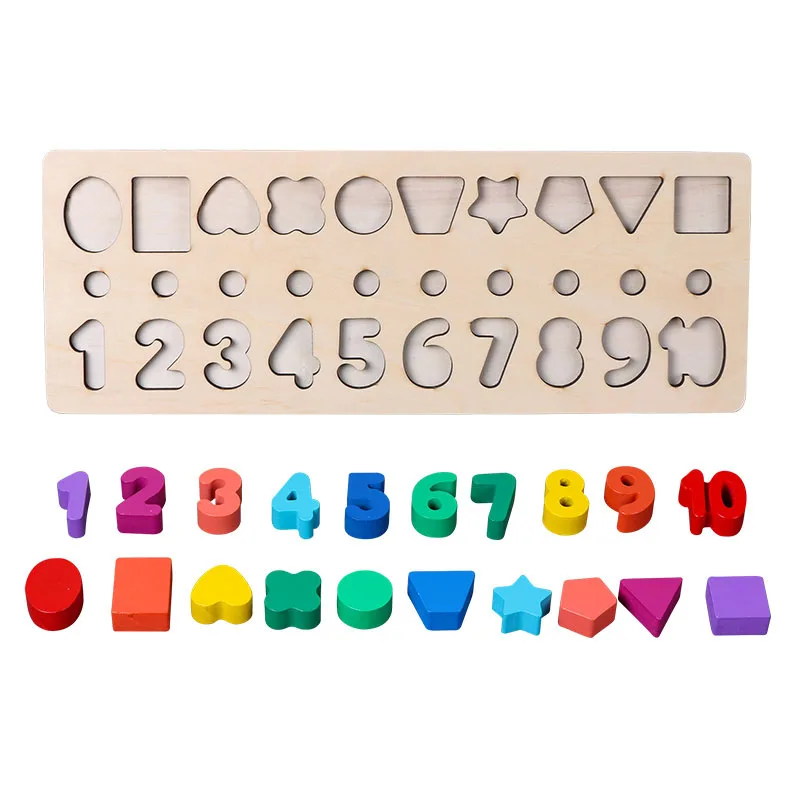 Монтессори математические игрушки 3 в 1 Цифровая форма сопряжение радужные кольца дошкольные счетные доски Развивающие деревянные игрушки для детей