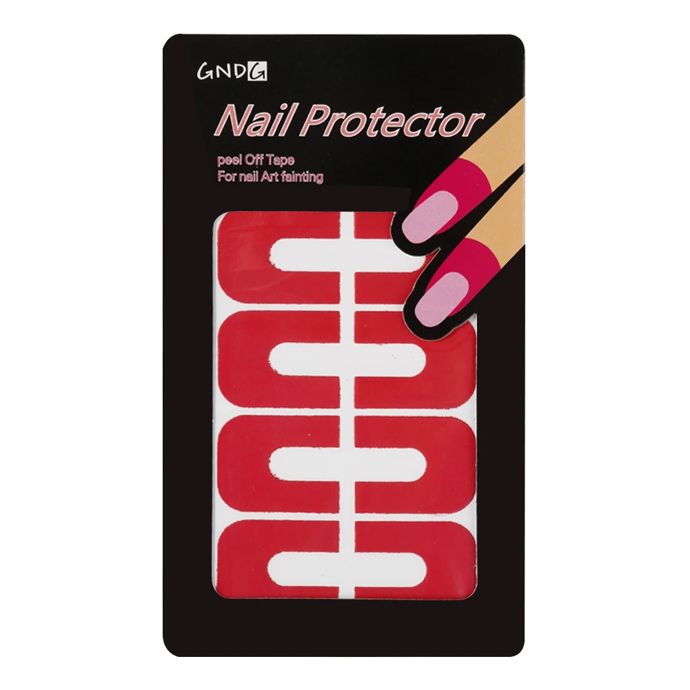 10pcs/Sheet Peel Off Tape Spill-resistant Nail Protector Black White Pink Creative U-shape Finger Cover Sticker Nail Art Polish