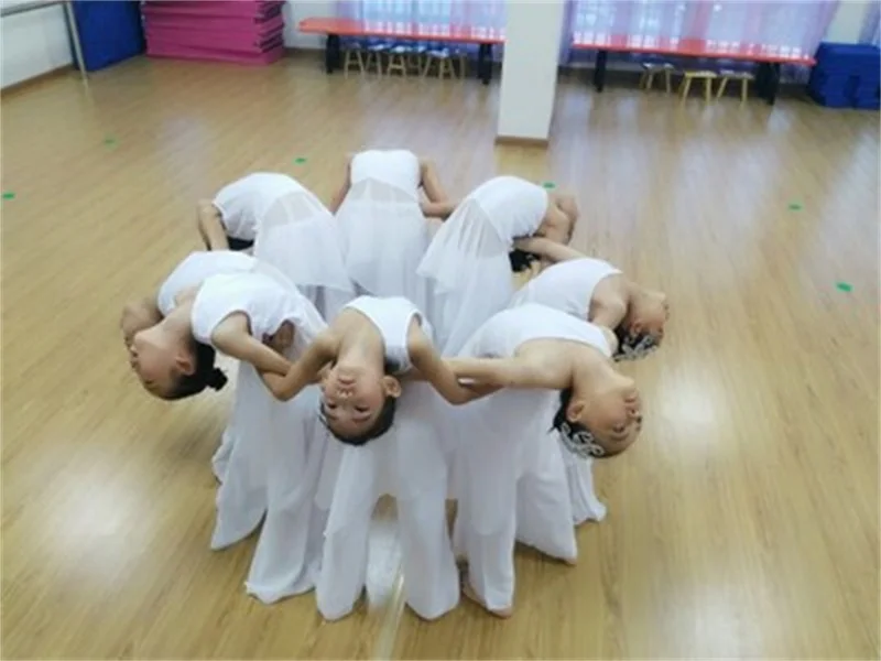 Детский Классический белый танцевальный костюм для девочек, народный танцевальный костюм, современный танцевальный элегантный костюм с юбкой, TB181101