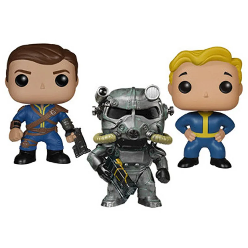

1pcs 10cm high quality FALLOUT LONE WANDERER figure toys VAULT BOY & POWER ARMOR model Action Figure boy Toys
