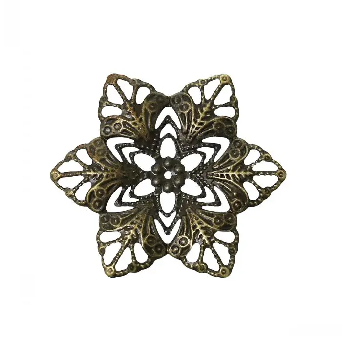 

DoreenBeads Embellishments Findings Filigree Wraps Connectors Flower Antique Bronze 3.5cm x 3.0cm,100 PCs from yiwu