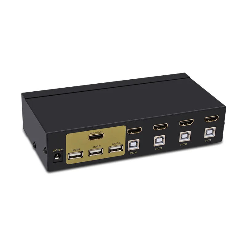 HDMI Switch 4 Port USB KVM Switch 4 computers share a set of keyboard mouse monitor Support Hotkey 