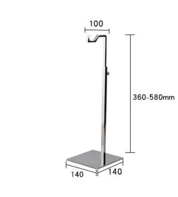 10pcs Silver Hook Bracket Adjustable Height Handbag Display Stand Wig Hat Bag Cap Hanging Stand Shelf Table Bag Display Rack