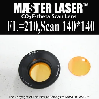 Focal Length 210mm Scan Area 140*140 USA CVD ZnSe CO2 Galvo F-theta Scan Lens System engraving machine scan scope