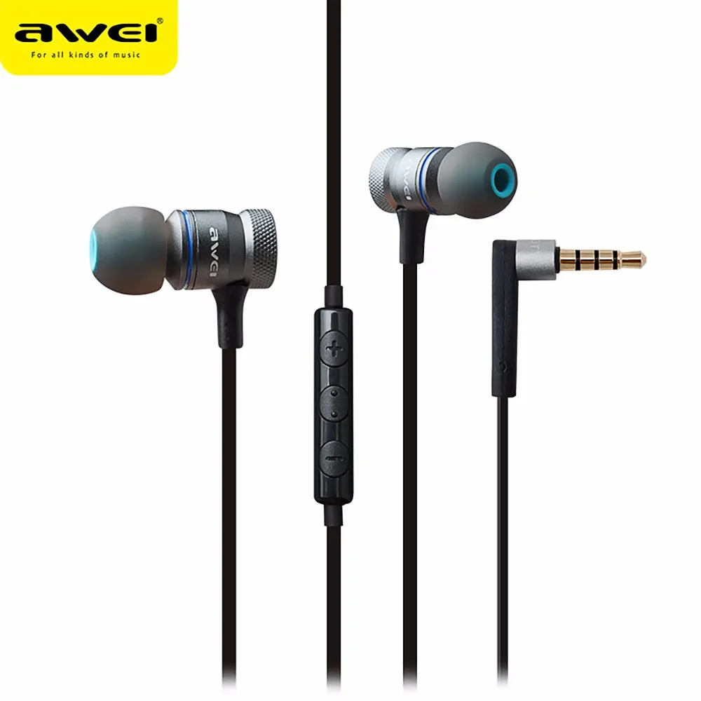 Awei ES-70TY In-Ear Earphones With Microphone Metal Headphones Stereo Headset Super Bass Earphone for iPhone Samsung Phones Awei ES-70TY In-Ear Earphones With Microphone Metal Headphones Stereo Headset Super Bass Earphone for iPhone Samsung Phones