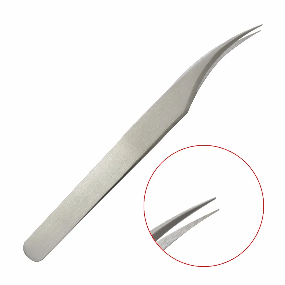 WUF 1Pc Curved Tweezers Of Dolphin Design, Ultra Rigidity Fine Point