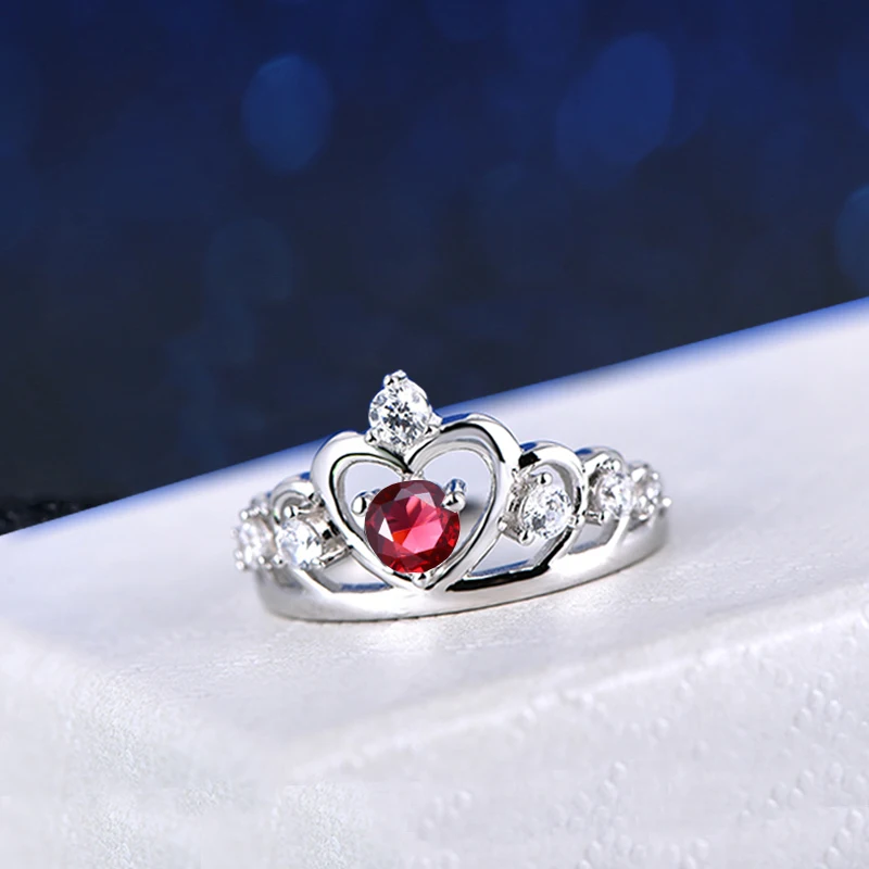Женское кольцо в виде короны серебро 925 пробы|crown ring|ring white gold filledbirthstone rings |