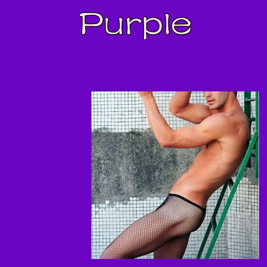 Мужские чулки, сексуальные колготки, сетчатые носки, рыболовные колготки, много цветов, обтягивающие колготки - Цвет: Фиолетовый