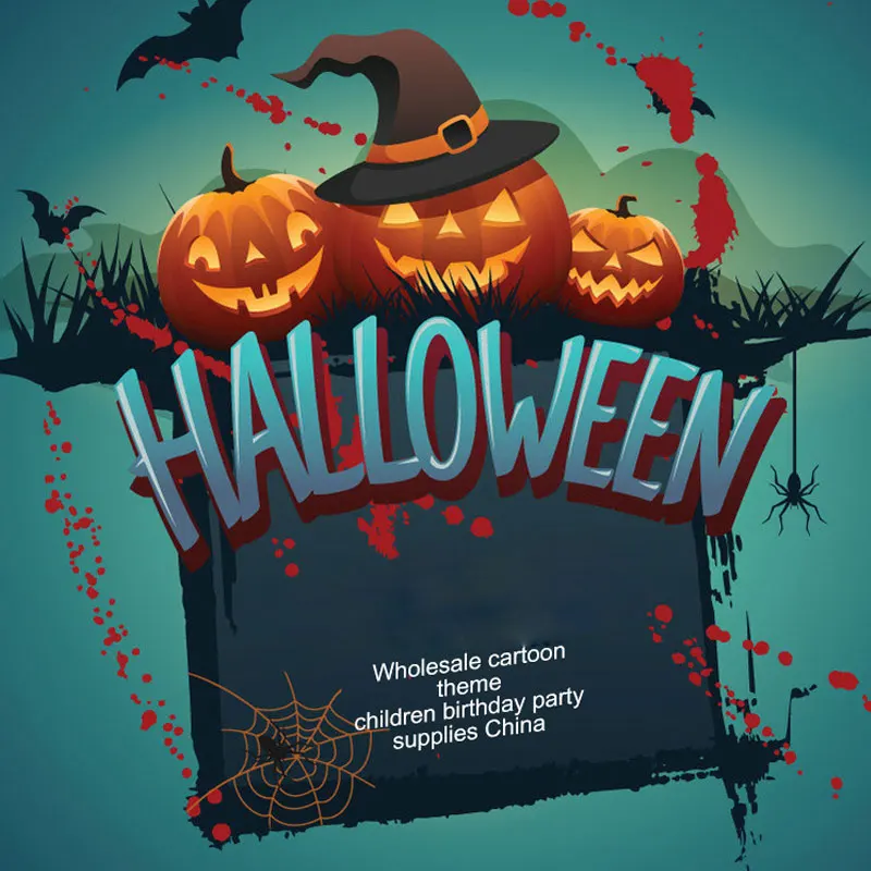 

2019 Cartoon Pumpkin Halloween Party Disposable Tableware Plate Napkins Banner Birthday Candy Box Baby Shower Party Supplies #