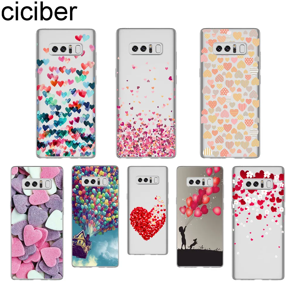 

ciciber Balloon Love Heart For Samsung Galaxy NOTE 8 3 4 5 9 Soft Silicone Clear TPU Phone Cases Fundas Coque Capa