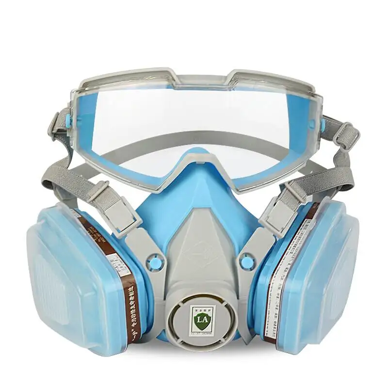 

YIHU 6200 N95 Double Gas Mask Protection Filter Chemical Half Face Respirator with Anti-Fog Goggles for Painting Spray Welding