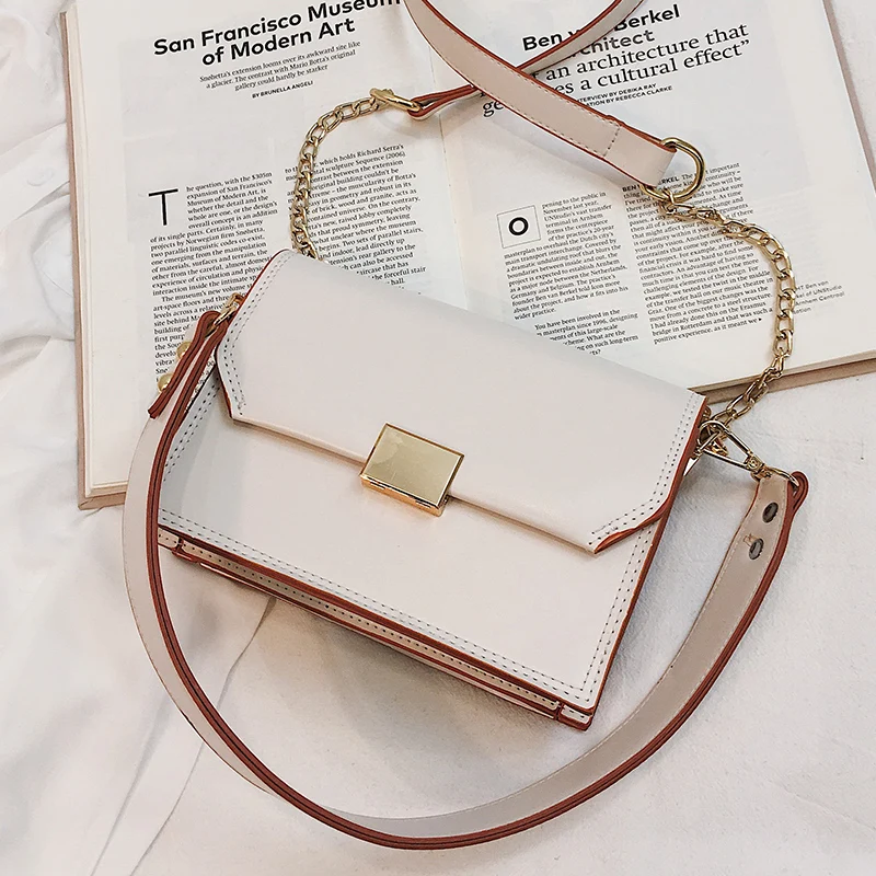 

Elegant Female Flip Square Tote Bag 2019 Fashion New Quality PU Leather Women's Designer Handbag Chain Shoulder Messenger Bags