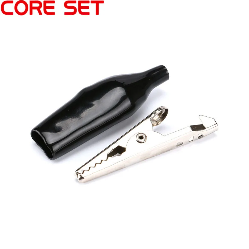 20PCS/Lot 28MM Crocodile Clips Electrical Clamp Alligator Clip Probe Metal For Testing Meter Black And Red With Plastic Boot G98