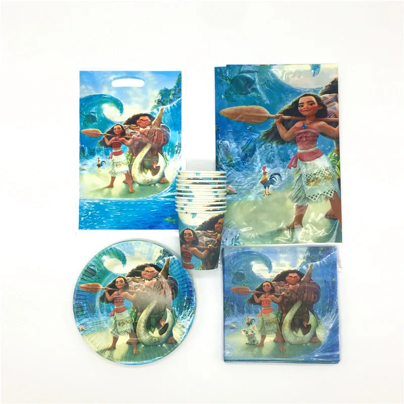 

Moana Maui Theme 81Pcs/Lot Kid Birthday Wedding Baby Shower Decration Disposable Tableware Sets Supply for 20 People Use