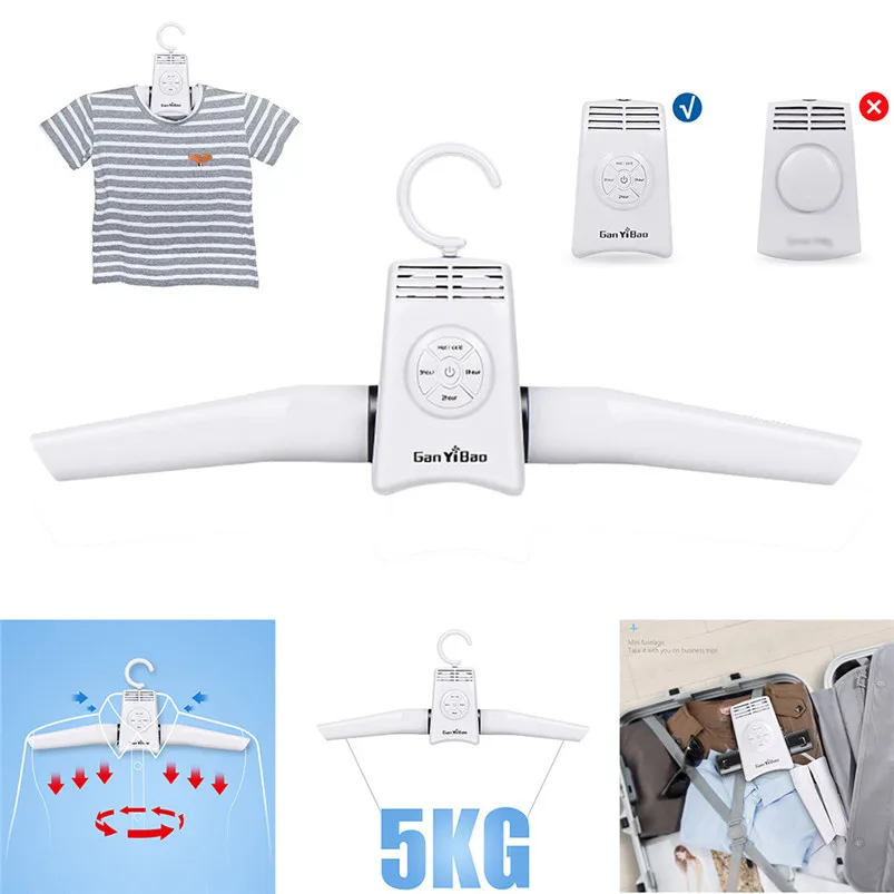 ABS Dry Hanger Portable Electric Folding Clothes Hanger Dryer Drying Rack Travel Laundry Rack Home Decor 40FY185