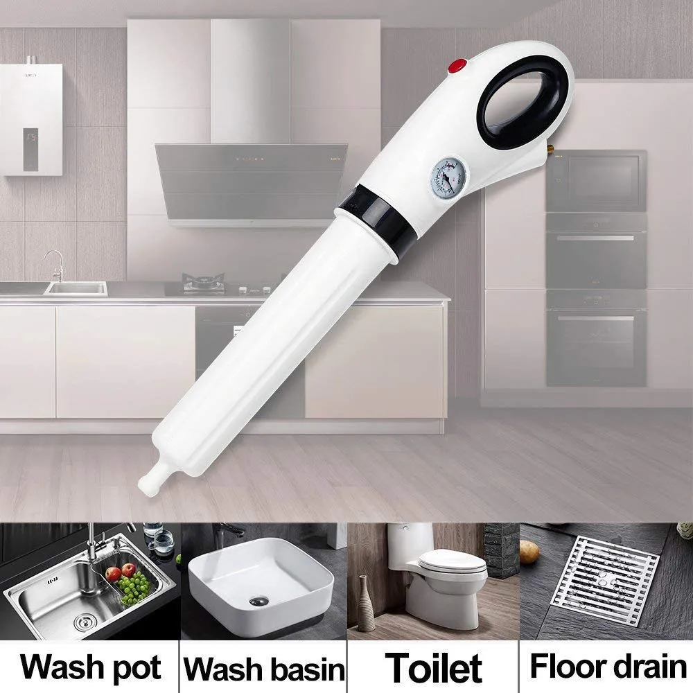 

Powerful High Pressure Air Drain Blaster Drain Plunger Toilet Dredge Clog Remover Suitable for Toilets Kitchen Bathtub Showers