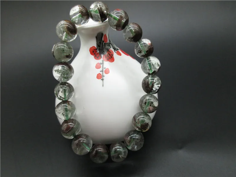 

AAA natural Green ghost bracelet crystal Bead Bracelets Women Men Jewelry Christmas gift Drop Shipping 12mm