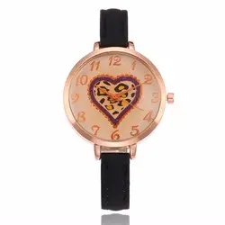 Для женщин часы бестселлеры коричневый сердце Цвет пояса часы наручные часы высокого качества в популярное в этом сезоне фактор Relojes Para Mujer