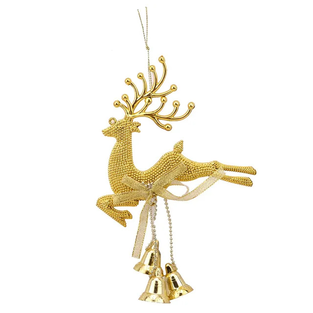 Gold Sliver Reindeer Christmas Tree Hanging Bauble Ornament Party Xmas