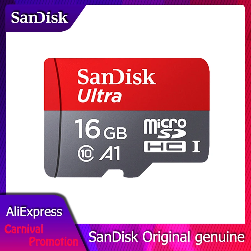 SanDisk 100MB/S Micro SD Card 400GB 256GB 128GB 64GB 32GB 16GB 8GB U1 A1 Class 10 Memory Card SDXC SDHC microsd Flash TF Card