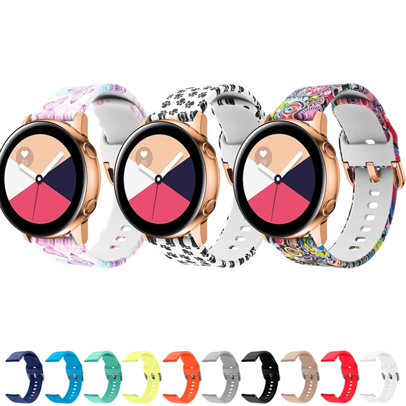 Ремешок 20 мм для Samsung Galaxy Watch Active 2 40 44 S2 classic 42 браслет amazfit bip gts huawei watch 2|Ремешки