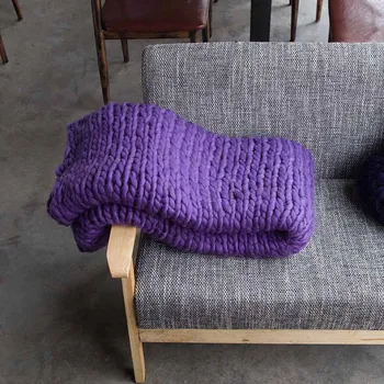 

1pc soft fashion handmade thick knit blanket blanket for sofa / bed / car portable