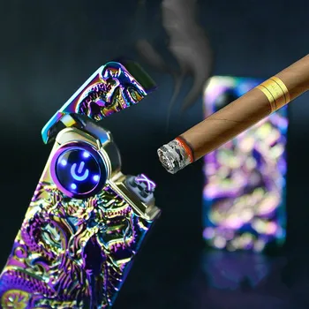 

The Sky Dragon Beads Double Arc Charging Lighter Creative Touch Induction Pulse Cigarette Lighter Gadgets for mens gift