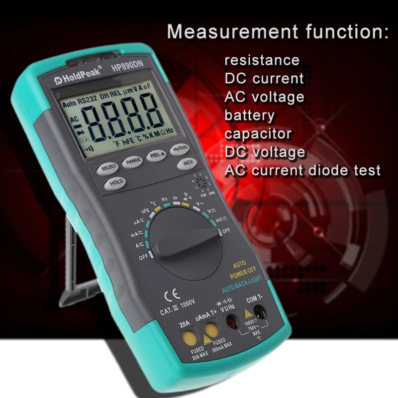 

Digital Multimeter Meter Amp/Ohm/Volt Tester with Backlight LCD Display Tool New