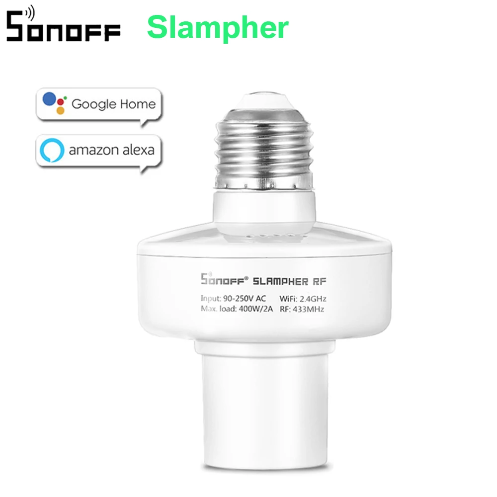 Sonoff Slampher 433MHz RF беспроводной контрольный светильник E27 умный дом Универсальный WiFi светильник лампочка держатель для Alexa дома