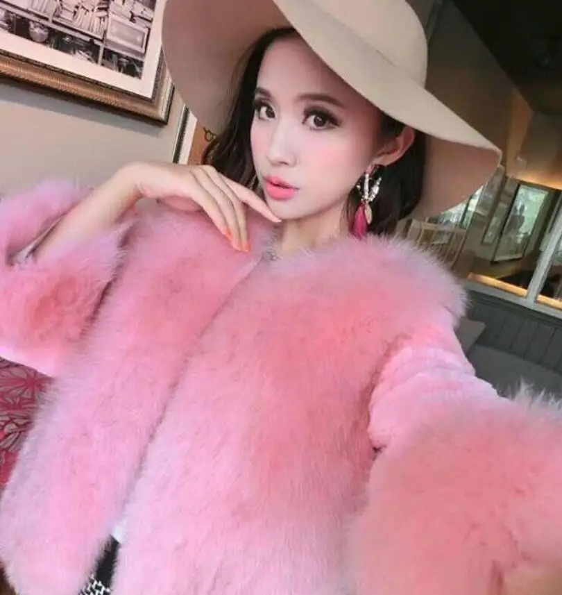 

Fashion imitation fox fur grass coat ladies short paragraph 2018 autumn and winter new slim slimming wild Korean jacket