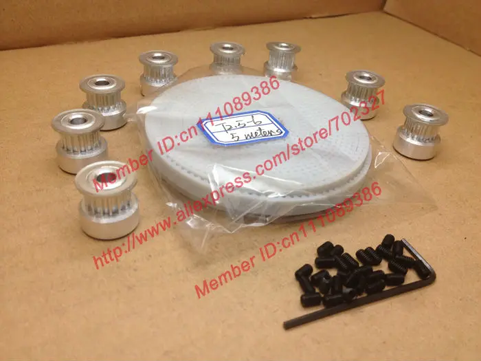 Free Shipping 8pcs 16Teeth T2.5 Timing pulley bore 5mm + 5Meters T2.5 Timing belts witdth 6mm Set for RepRap Prusa Mendel Huxley
Free Shipping 8pcs 16Teeth T2.5 Timing pulley bore 5mm + 5Meters T2.5 Timing belts witdth 6mm Set for RepRap Prusa Mendel Huxley