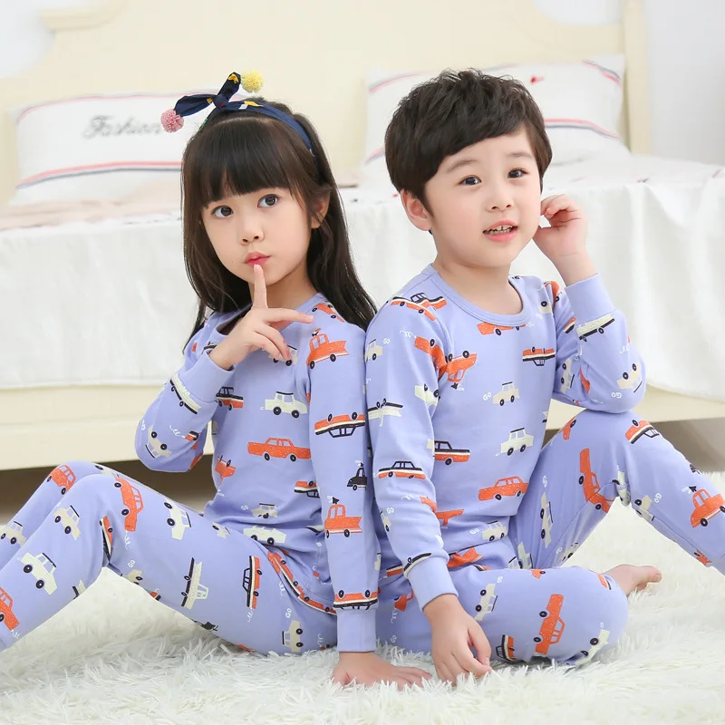 Autumn Winter Kids Pajamas Sets Baby Girl Clothes Boys Pyjamas Girls Pijamas Baby Sleepwear Children's Long Sleeve T-shirt+Pants - Цвет: Y-11