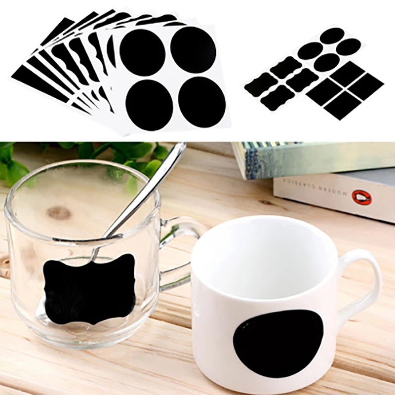 

36pcs/set Blackboard Labels with White Liquid Chalk Kitchen Spice Jars Organizer Labels Rewritable Blackboard Pen Tool