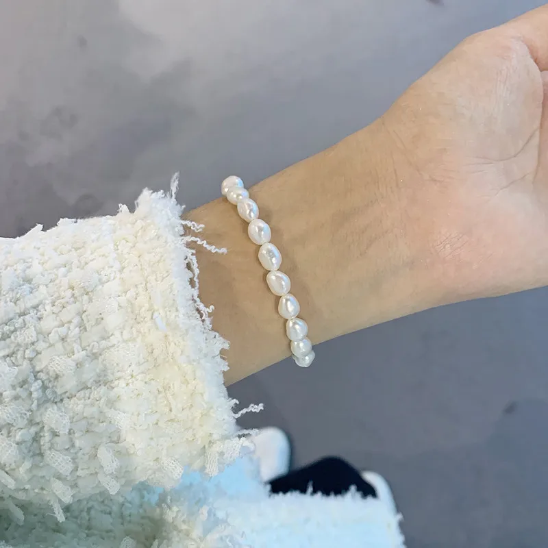 

Fashion Baroque Imitation Pearls Bracelet for Women 2019 Fashion Jewelry Gold Color Bead Charm Bracelet Party Wedding Jewelry