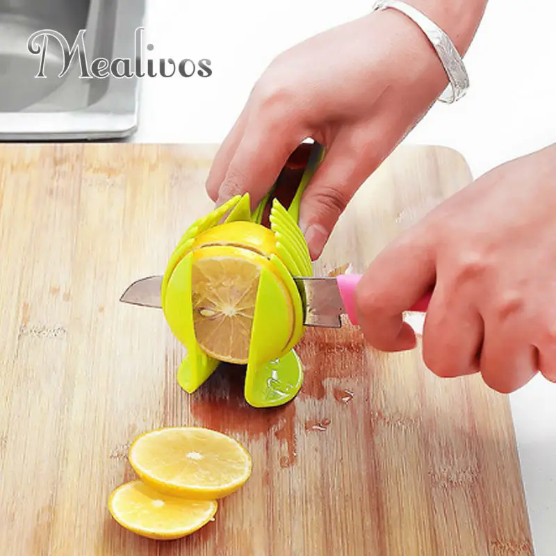 

1pc Tomato Slicer Plastic Fruits Cutter Tool Perfect Slicer Tomato Potato Onion Shreadders Slicer Lemon Cutting Holder